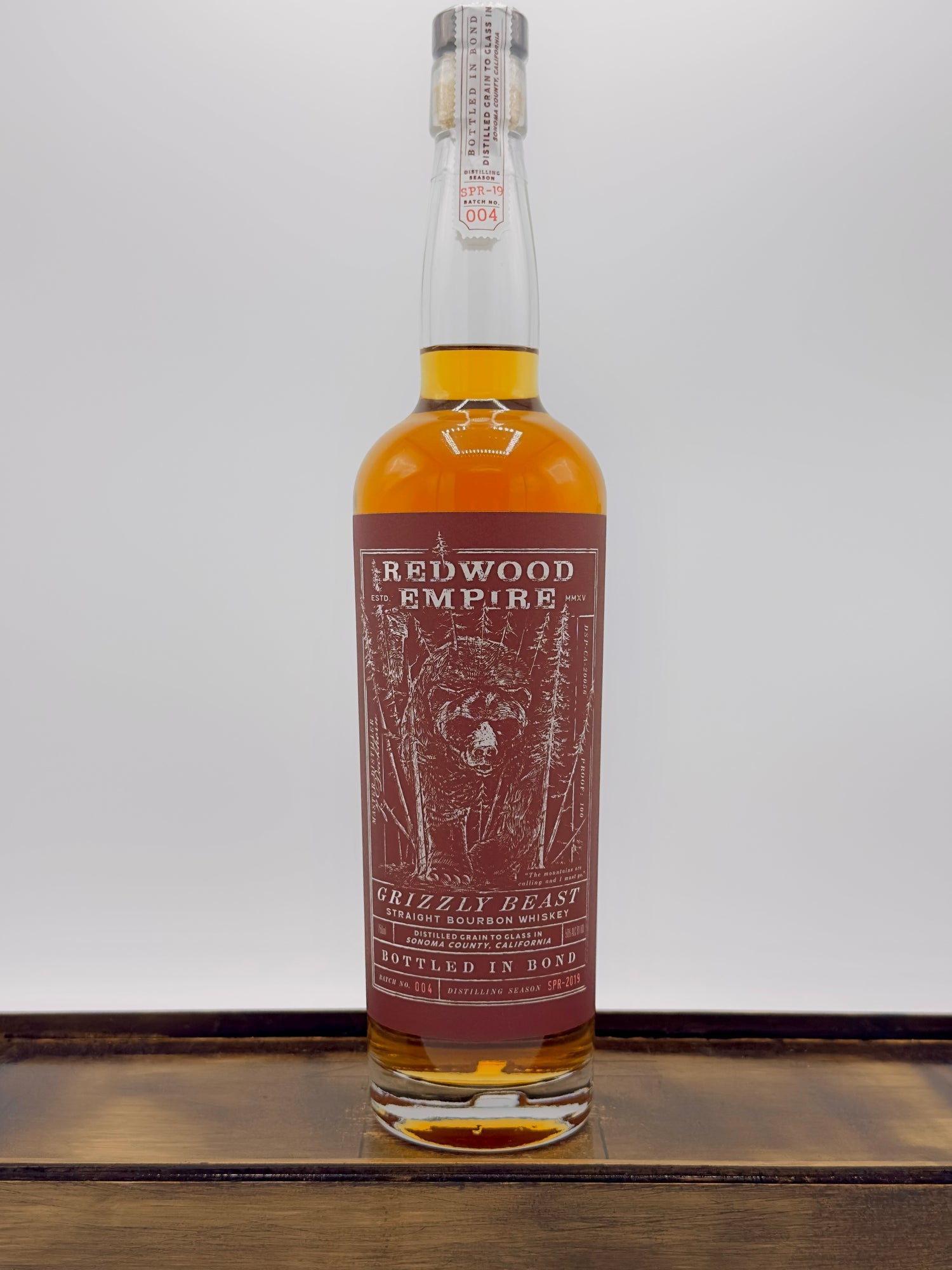 Redwood Empire Grizzly Beast Bottled in Bond Bourbon Whiskey