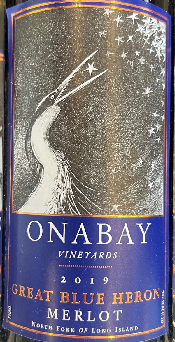Onabay Vineyards "Great Blue Heron" Merlot Long Island, 2019