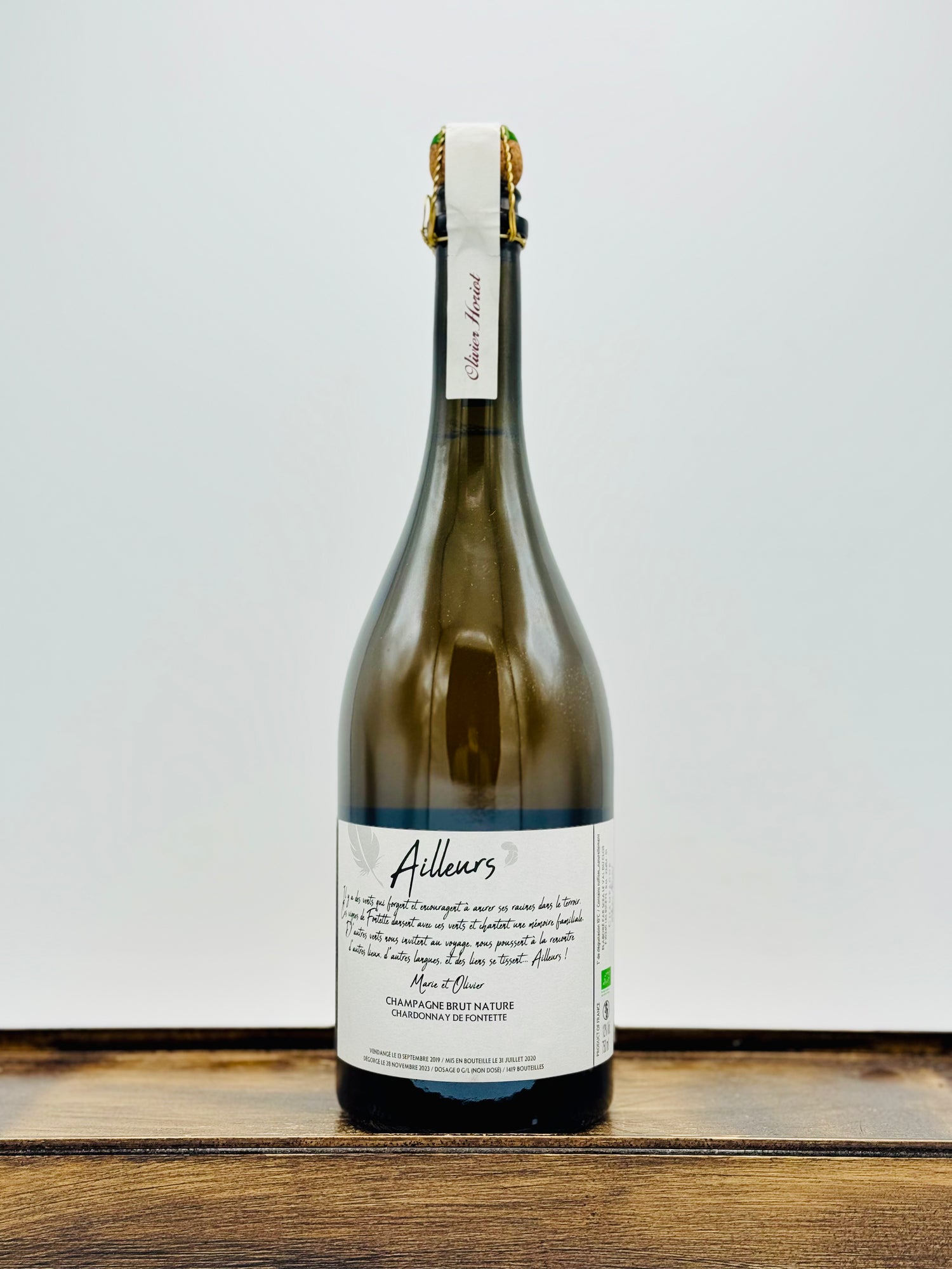 Olivier Horiot 'Ailleurs' Champagne Blanc de Blanc Brut Nature, 2019