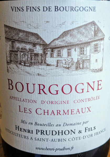 Henri Prudhon "Les Charmeaux" Bourgogne Rouge, 2021