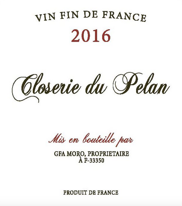 Closerie du Pelan Brodeaux Blanc, 2016