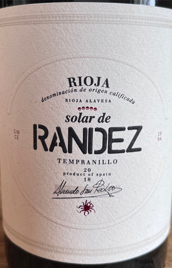 Solar de Randez "Finca San Angel" Tempranillo Crianza Rioja, 2018
