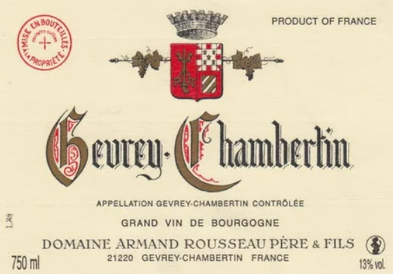 Domaine Armand Rousseau Pere et Fils Gevrey-Chambertin, 2019