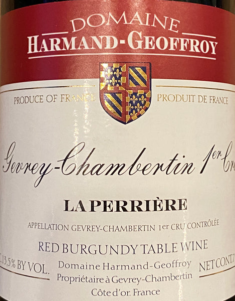 Domaine Harmand-Geoffroy "La Perriere" Gevrey Chambertin 1er Cru