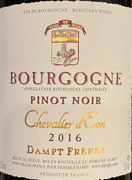 Domaine Dampt Frères "Chevalier d'Eon" Pinot Noir Bourgogne Rouge, 2020