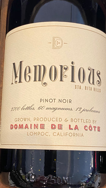 Domaine de la Côte "Memorious" Pinot Noir Sta. Rita Hills, 2017