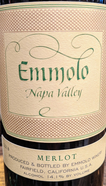 Emmolo Napa Valley Merlot, 2018