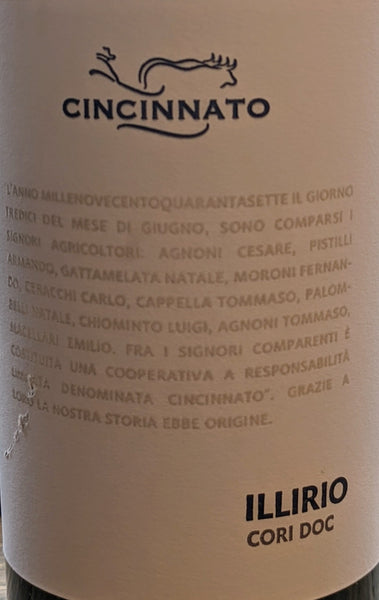 Cincinnato 'Illirio' Cori Bianco, 2019