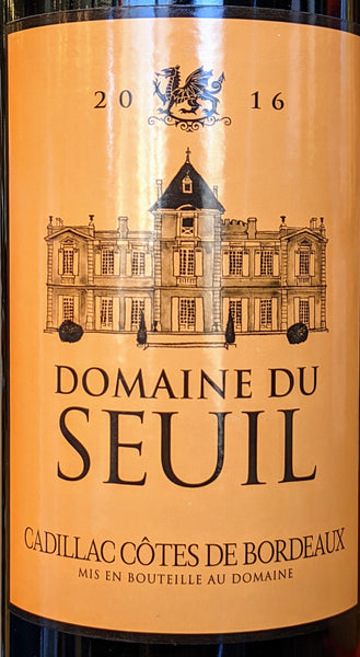 Domaine du Seuil Cadillac Côtes de Bordeaux, 2016