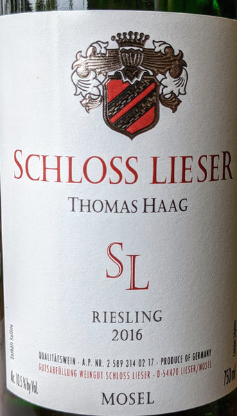 Schloss Lieser "SL" Estate Riesling Feinherb, 2016