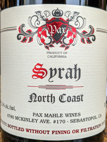 Pax Wine Cellars Syrah North Coast, 2019