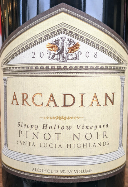 Arcadian Sleepy Hollow Vineyard Pinot Noir Saint Lucia Highlands, 2008