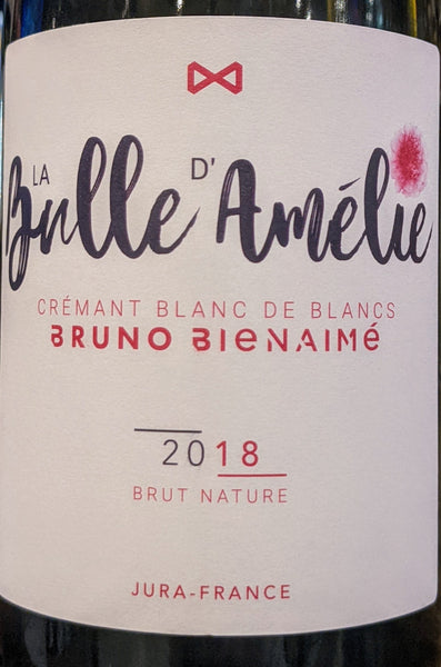 Domaine Bruno Bienaime 'La Bulle d'Amelie' Brut Nature Blanc de Blancs Crémant du Jura, 2018