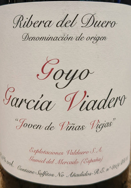 Goyo Garcia Viadero 'Joven de Viñas Viejas' Tempranillo Ribera del Duero, 2020
