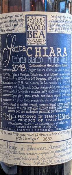 Azienda Agricola Paolo Bea Santa Chiara Umbria Bianco, 2018