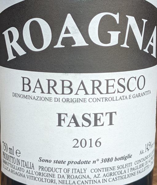 Roagna 'Faset' Barbaresco DOCG, 2016
