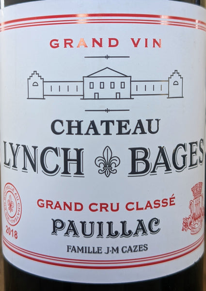 Chateau Lynch-Bages 'Grand Vin' Pauillac, 2018