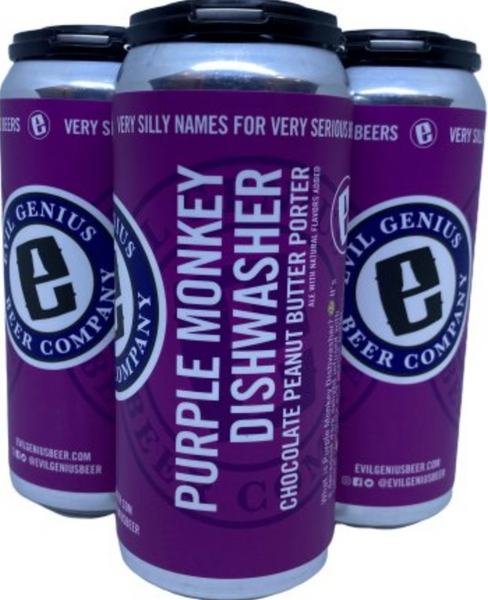 Evil Genius Beer Co. "Purple Monkey Dishwasher" Chocolate Peanut Butter Porter (6pk cans)