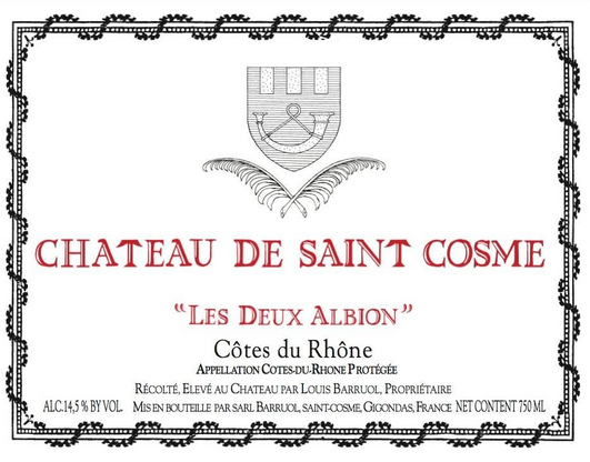 Château de Saint Cosme "Les Deux Albion" Rouge Côtes du Rhône, 2018 (1.5L)