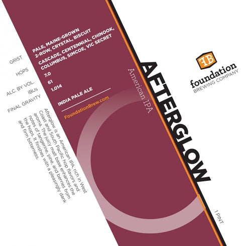 Foundation Brewing "Afterglow" IPA