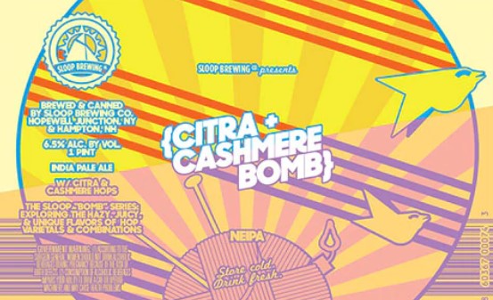 Sloop Brewing "Citra + Cashmere Bomb" NE IPA