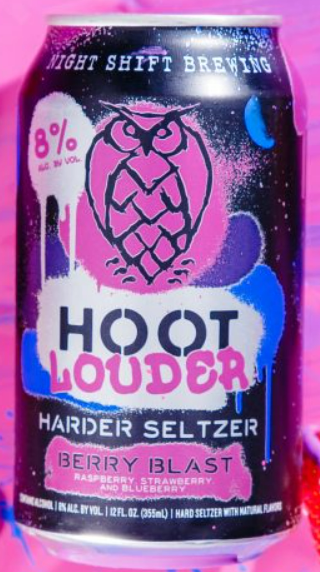 Night Shift Brewing "Hoot Louder: Berry Blast" Hard Seltzer, 6pk Cans