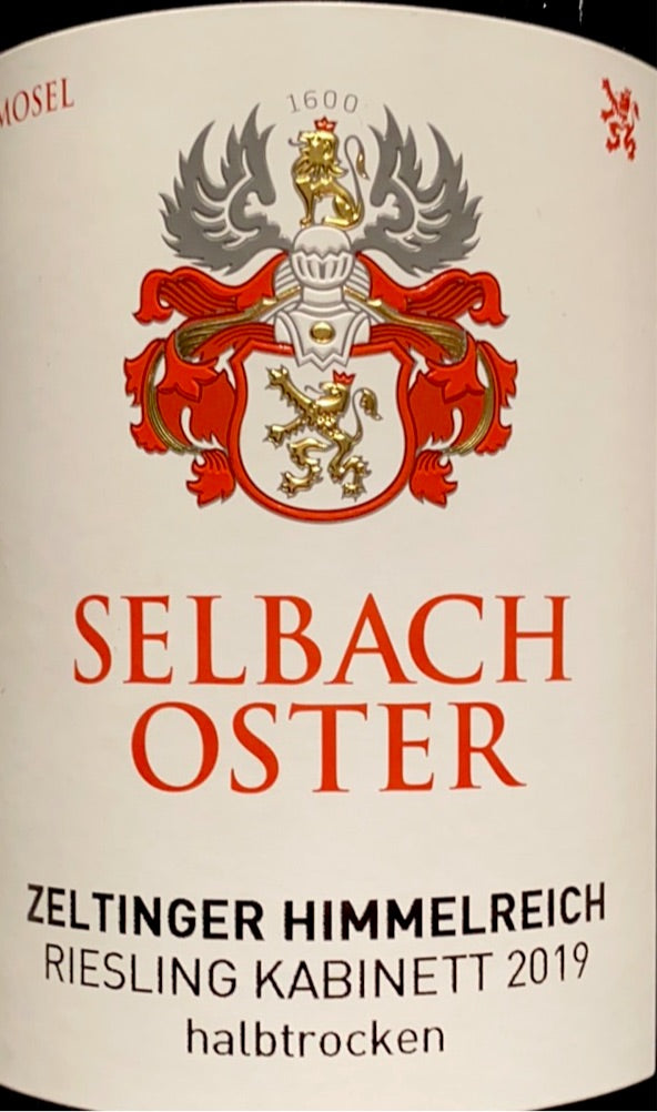 Selbach-Oster 'Zeltinger Himmelreich' Kabinett Halbtrocken Riesling Mosel, 2019
