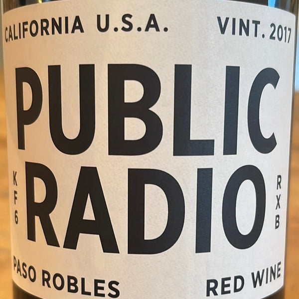 Grounded Wine Co. "Public Radio" Red Wine Paso Robles, 2017