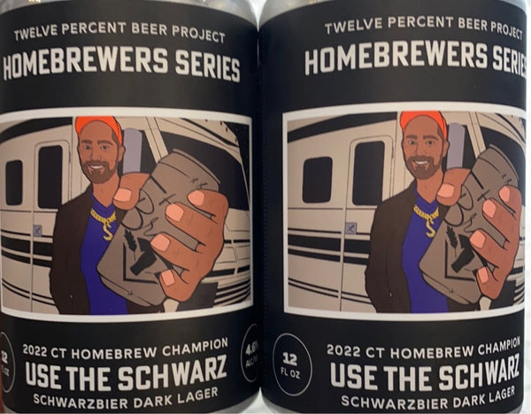 Twelve Percent Beer Project with Home Plate Brewing "Home Brew Series: Use The Schwartz" Schwartzbier (12oz, 4pk Cans)