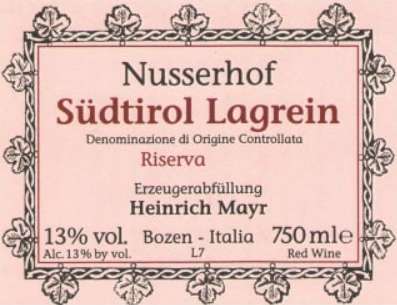 Nusserhof Südtirol Lagrein Riserva Alto Adige, 2015