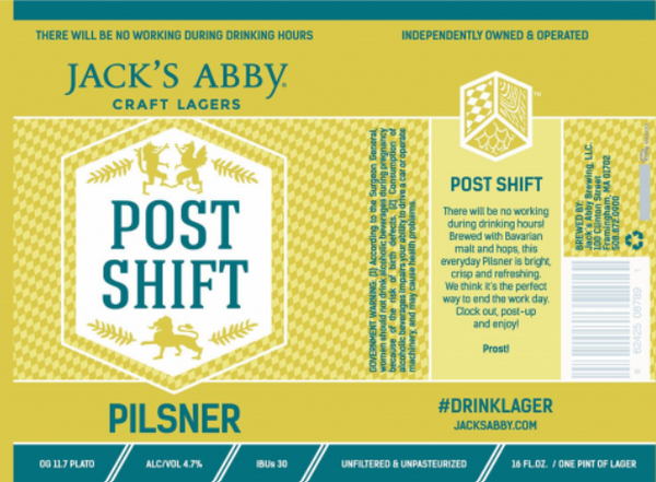 Jack's Abby Craft Lagers "Post Shift" Pilsner